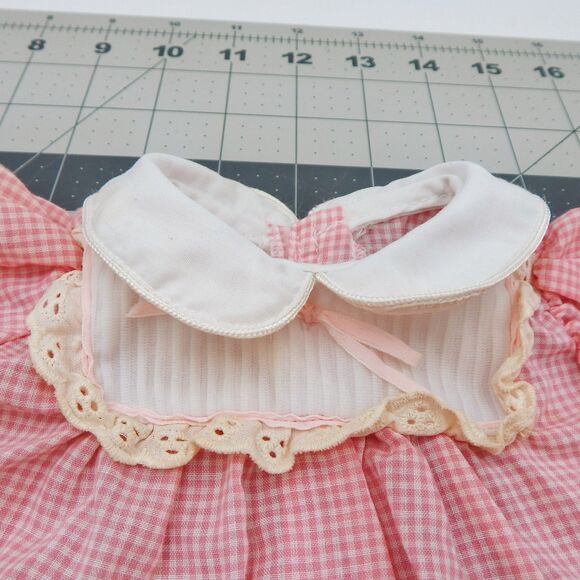 Cabbage Patch Kids Doll Pink Check Dress Coleco Preemie Vintage 1980s - Picture 2 of 8